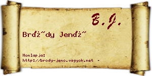 Bródy Jenő névjegykártya