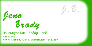jeno brody business card